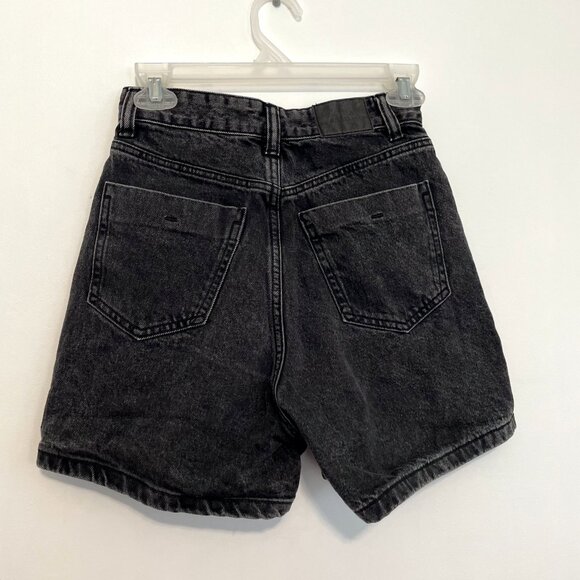 ZARA Basic Z1975 Mom Fit High Waist Shorts Black High Waisted Denim Jean 90s Y2K - Picture 11 of 16